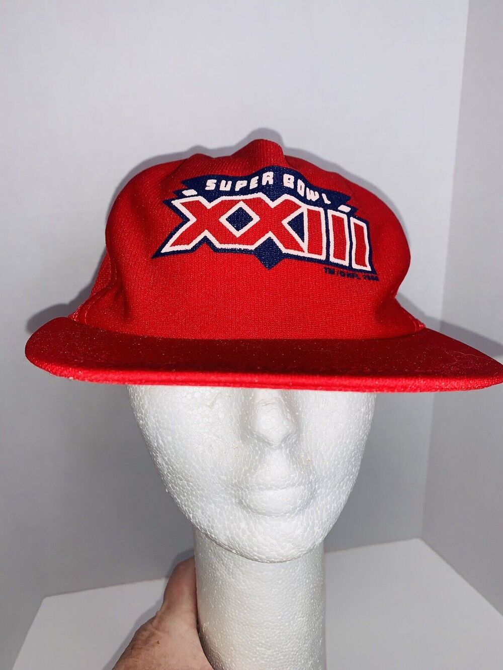 '89 Super Bowl XXIII 23 Winston Football Cap San Francisco 49ers Bengals READ